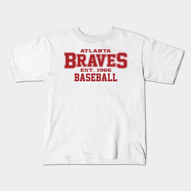 Braves Atlanta Baseball Kids T-Shirt by Cemploex_Art